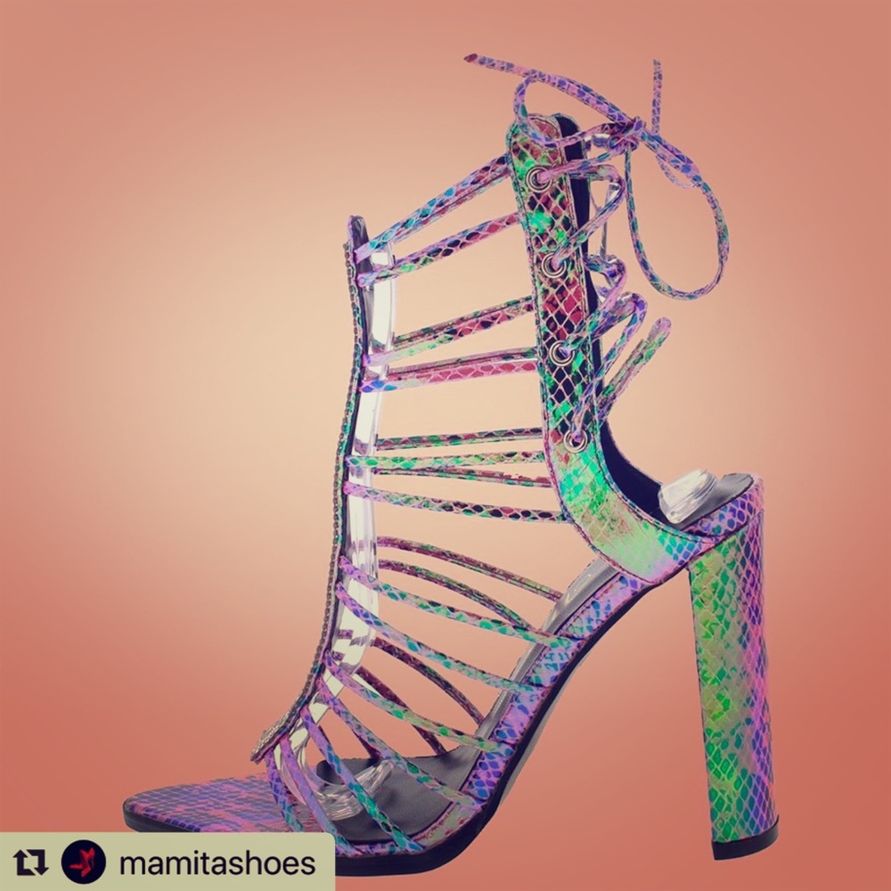 Lila Snake Stiletto in Hologram Purple or Blue